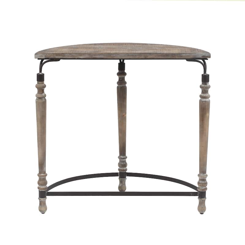 The Gray Barn Robin Road Wood Rustic Half Moon Table