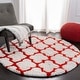 preview thumbnail 39 of 62, SAFAVIEH Handmade Barcelona Shag Attie Polyester Rug 5' Round - Ivory/Rust - Round