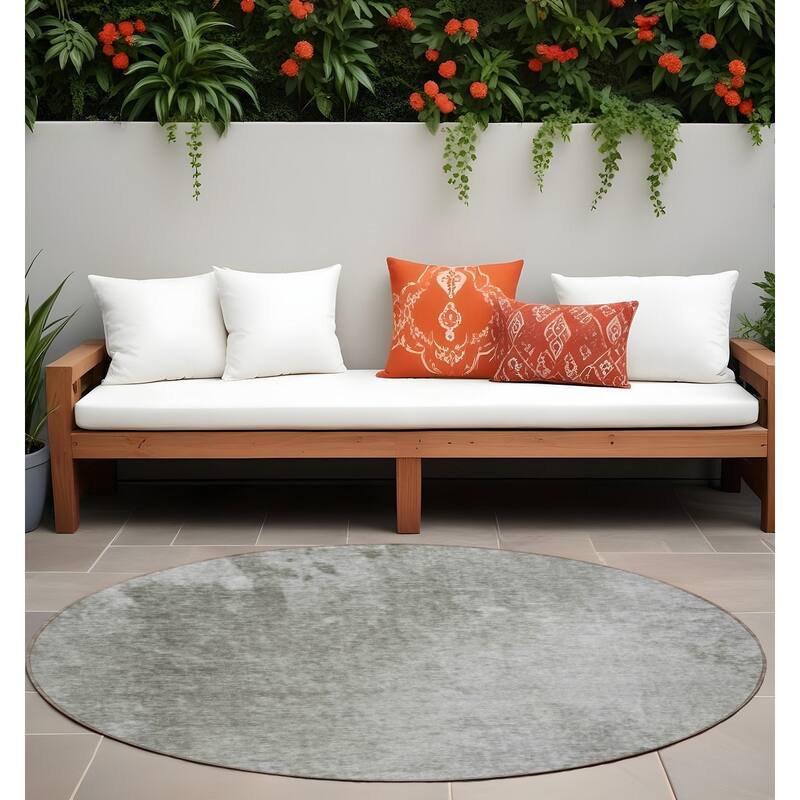 Alx Contemporary Abstract Weather Resistant Blended Style Outdoor Rug - 8' Round - Multi