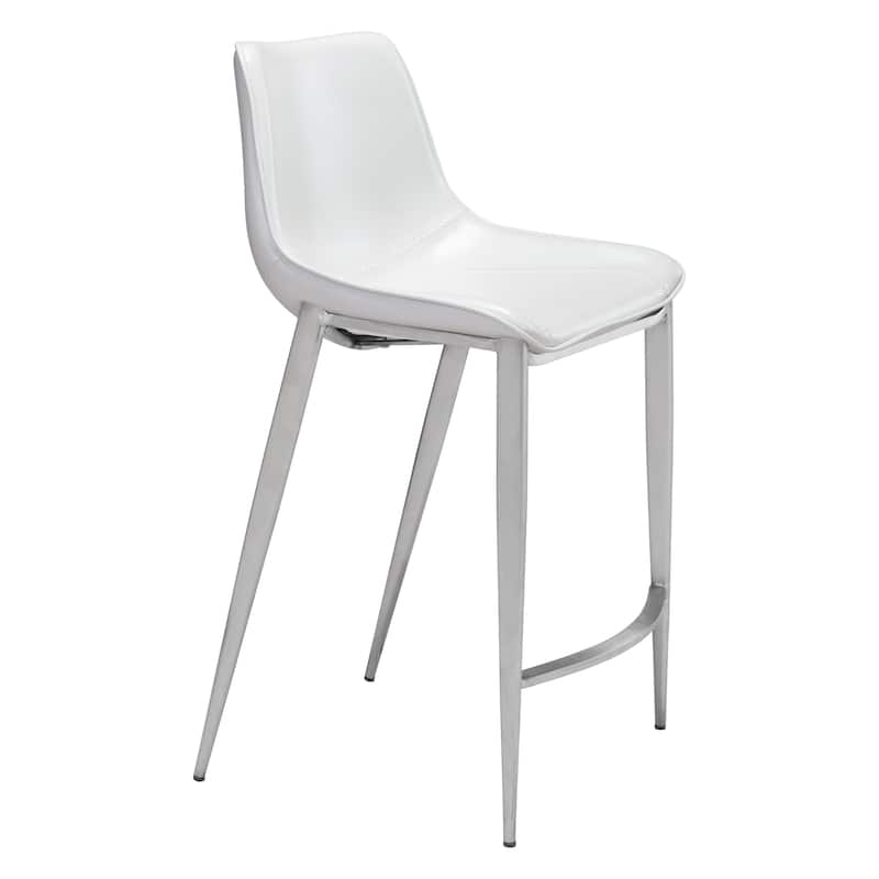 Magnus Counter Stool White & Silver