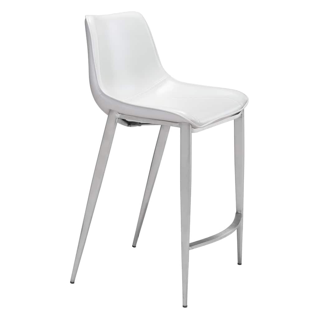 Magnus Counter Stool White & Silver