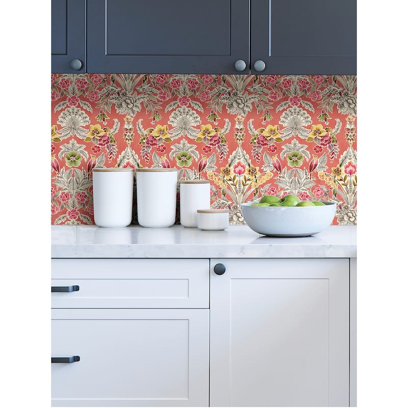 NuWallpaper Peach Summer Love Peel & Stick Wallpaper - 216in x 20.5in x 0.025in