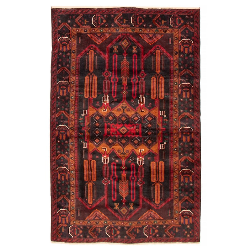 Teimani Black Rug 4'1" x 6'11" - 4'1 x 6'11 - Black - 4'1 x 6'11