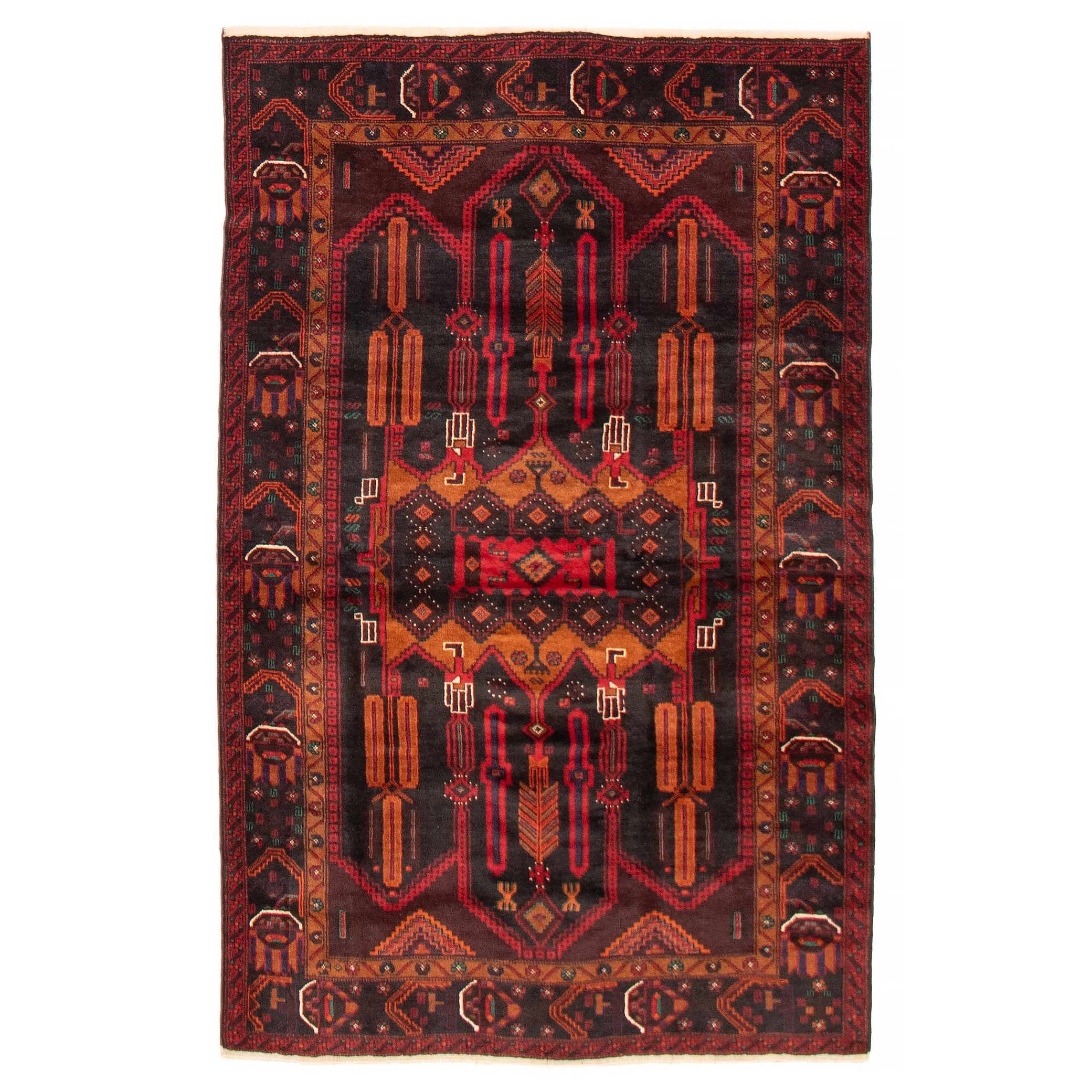 Teimani Black Rug 4'1" x 6'11" - 4'1 x 6'11