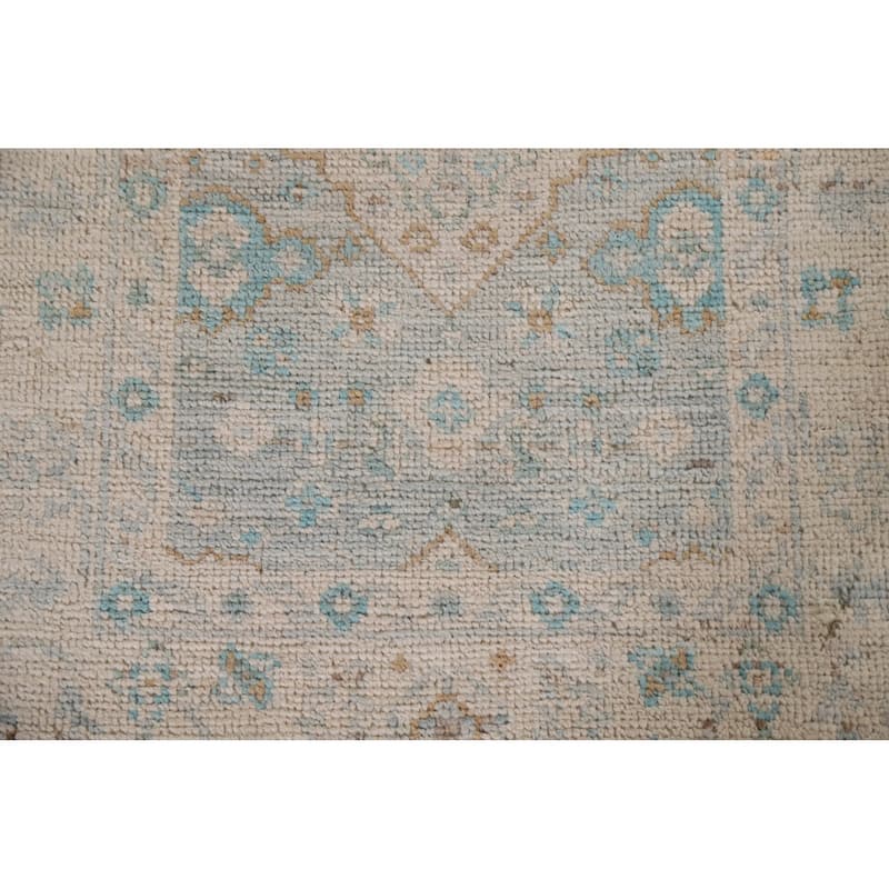 Hand Knotted Oriental 100% Wool Carpet Transitional Medallion Navy Blue & Blues Oushak Area Rug - 3' 0'' X 2' 0''