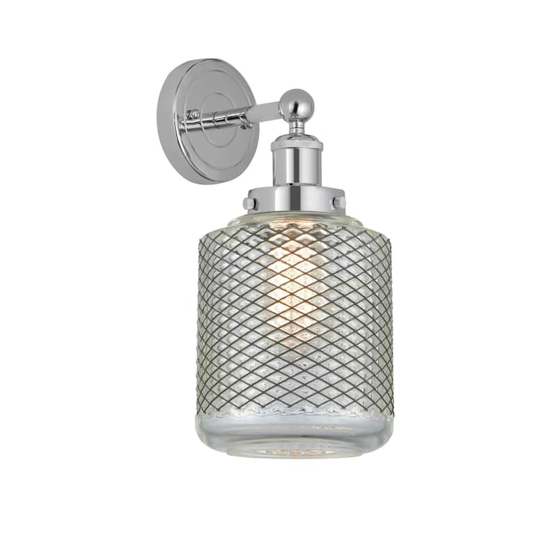 Innovations Lighting 616-1W-12-6 Stanton Sconce Stanton 12" Tall Wall - Polished Chrome / Clear Crackle