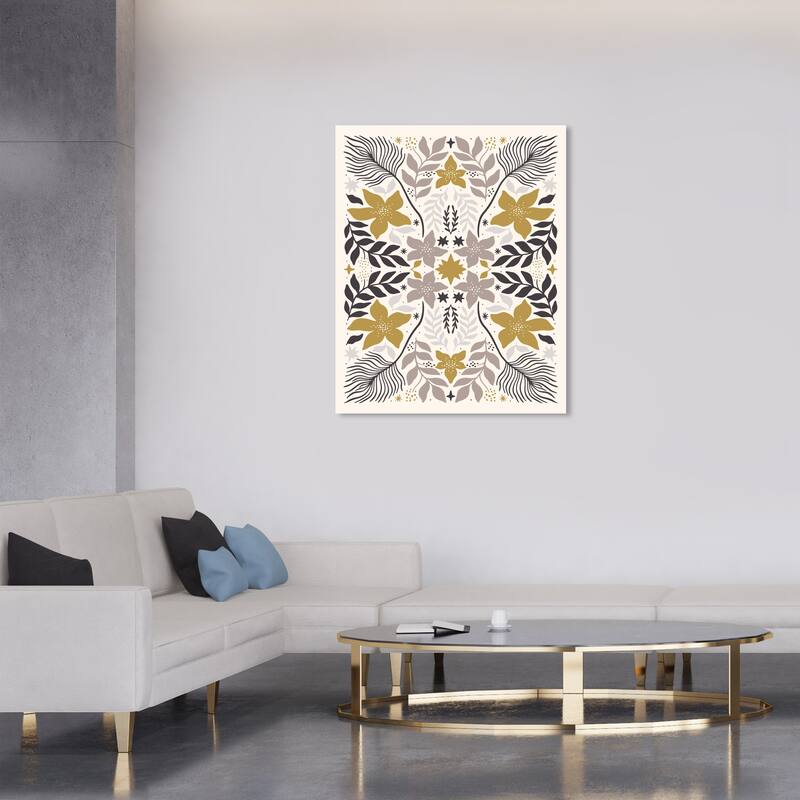Wynwood Studio Canvas Holiday and Seasonal Silver Gold Holiday Gray Modern & Contemporary Wall Art Canvas Print - 30 x 36