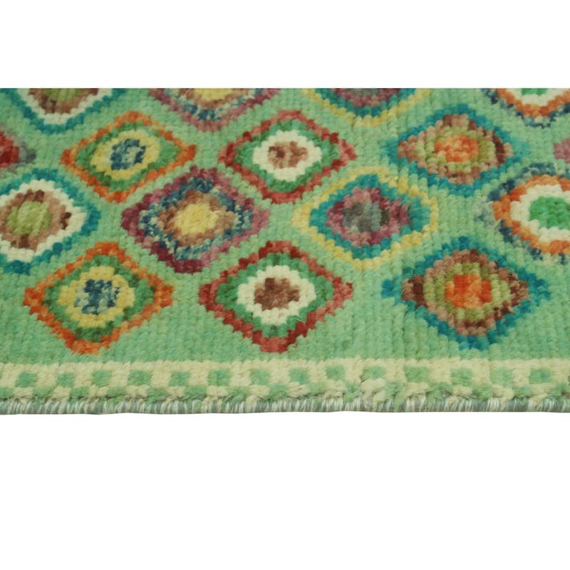 Balochi Areez Green/Ivory Rug - 3'4" x 4'9"