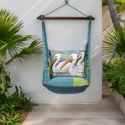 Magnolia Casual Swing Set 4 piece - Meadow Mist Stripe w/ 3 Pelicans Swimming