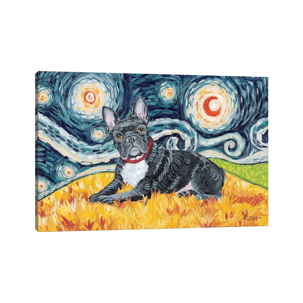 iCanvas "French Bulldog On A Starry Night" by Gretchen Kish Serrano Canvas Print