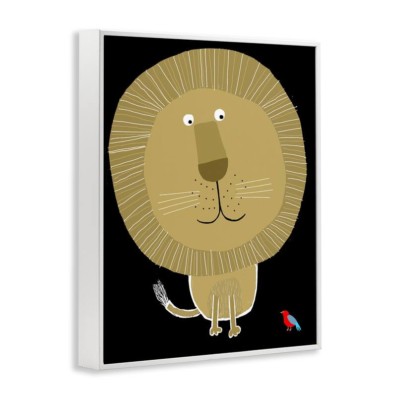Stupell Lion and Bird Friends Framed Giclee Art Design By Carla Daly