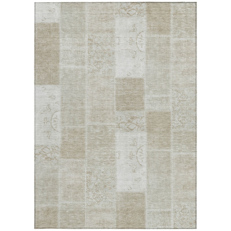 HomeRoots Patchwork Traditional Rectangle Outdoor Rug