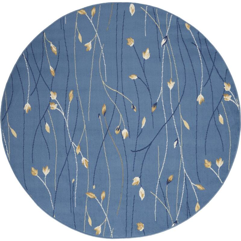 Loheb Power Loomed Geometric Floral Area Rug By HomeRoots - 63' X '63' X '0.5