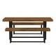 preview thumbnail 15 of 25, Middlebrook Solid Wood 3-Piece Dining Set with 60-inch Benches
