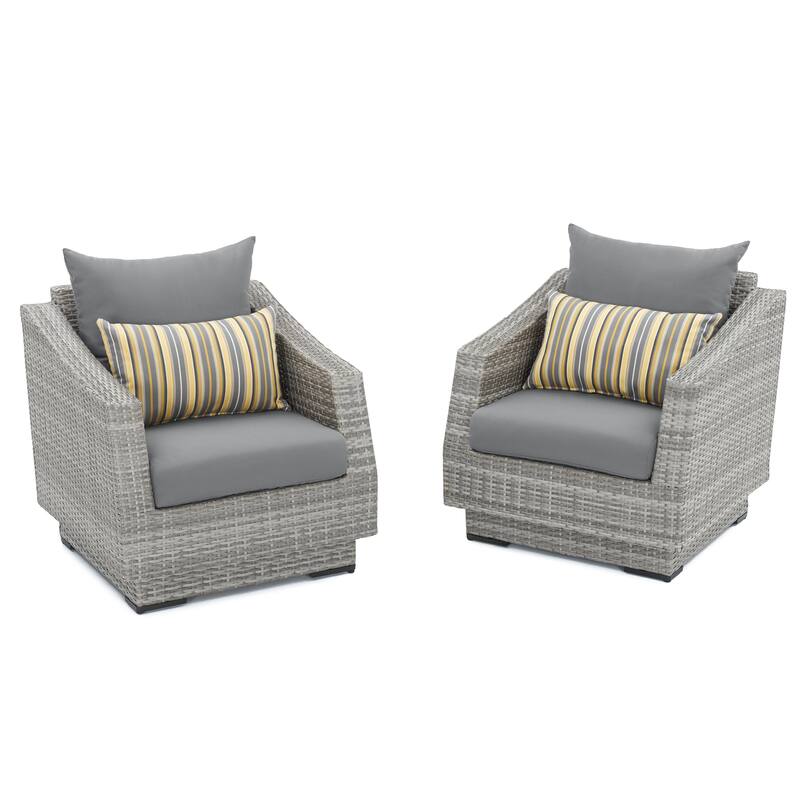 Cannes 2 Piece Sunbrella Outdoor Patio Club Chairs