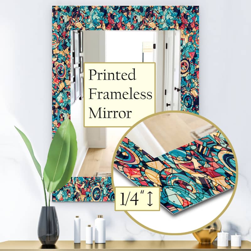 Designart 'Geometric Hand Drawn' Modern Mirror - Printed Wall Mirror