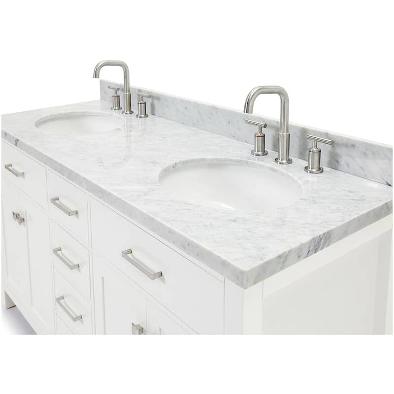 Ariel H061DCWOVO Bristol 61" Free Standing Double Oval Basin Vanity