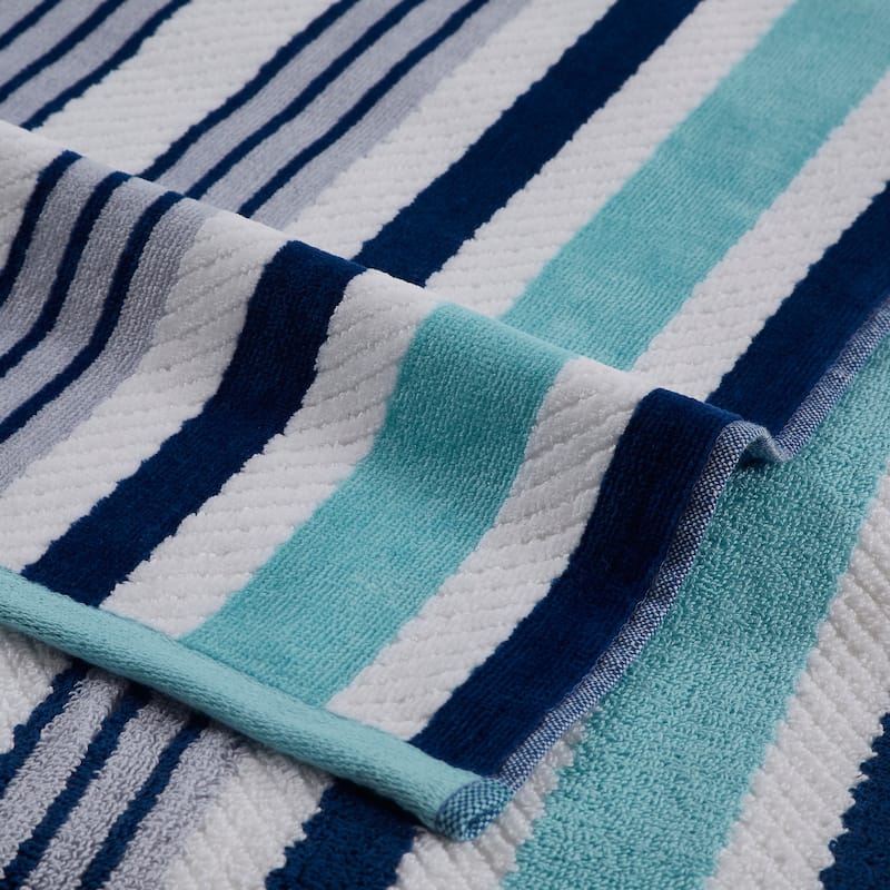 Superior 100% Cotton Rope Textured Oversized Beach Towel Set of 2 - 34 x 64