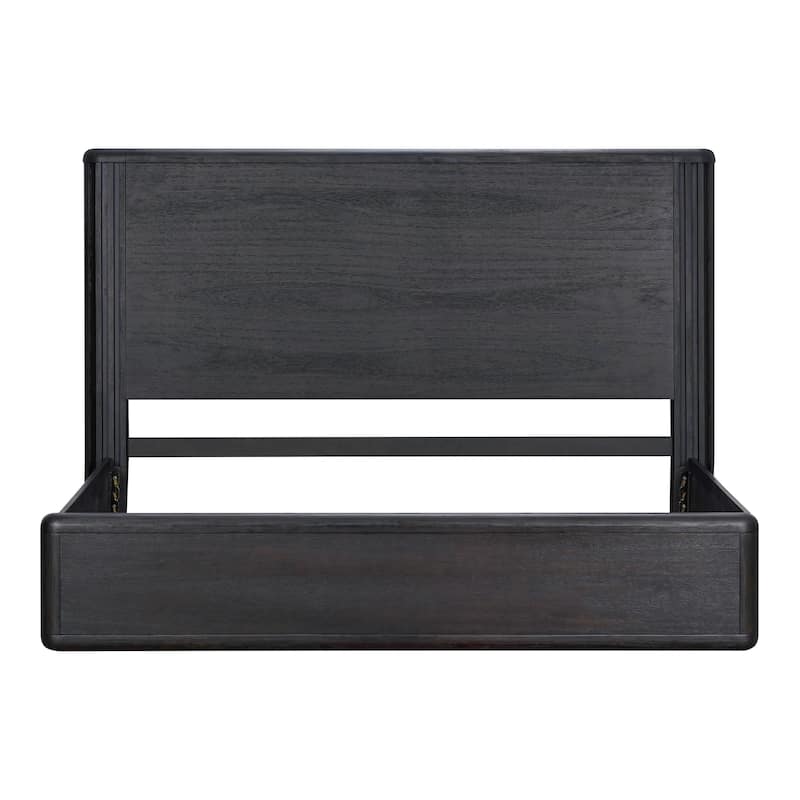 Furniture of America Caelan II Modern 5-Piece Black Solid Wood Panel Bedroom Set