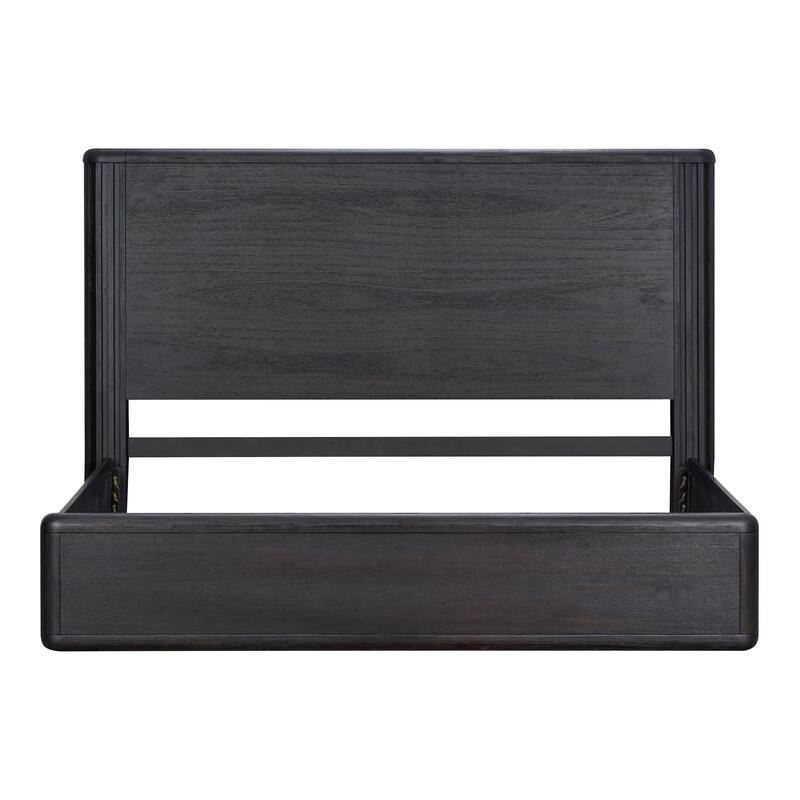 Furniture of America Caelan II Modern 6-Piece Black Solid Wood Panel Bedroom Set with Motion Light