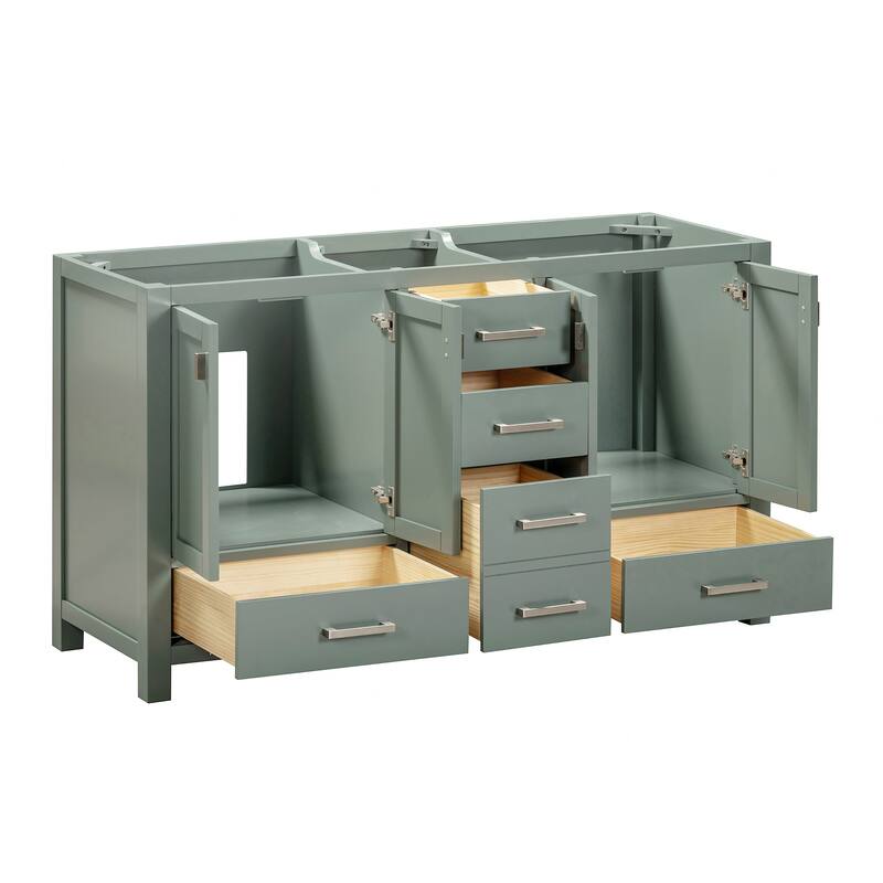 Avanity Modero 60 in. Double Sink Bathroom Vanity with Engineered Stone Top - 61"W x 22"D x 35"H