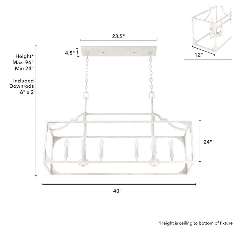 Hunter Highland Hill 8-Light Linear Chandelier - Dining Room Table - Farmhouse, Rustic