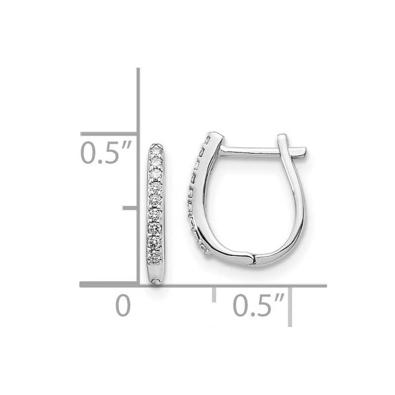 Curata 14k White Gold Diamond Earrings - 12x10mm Wide 1mm Thick