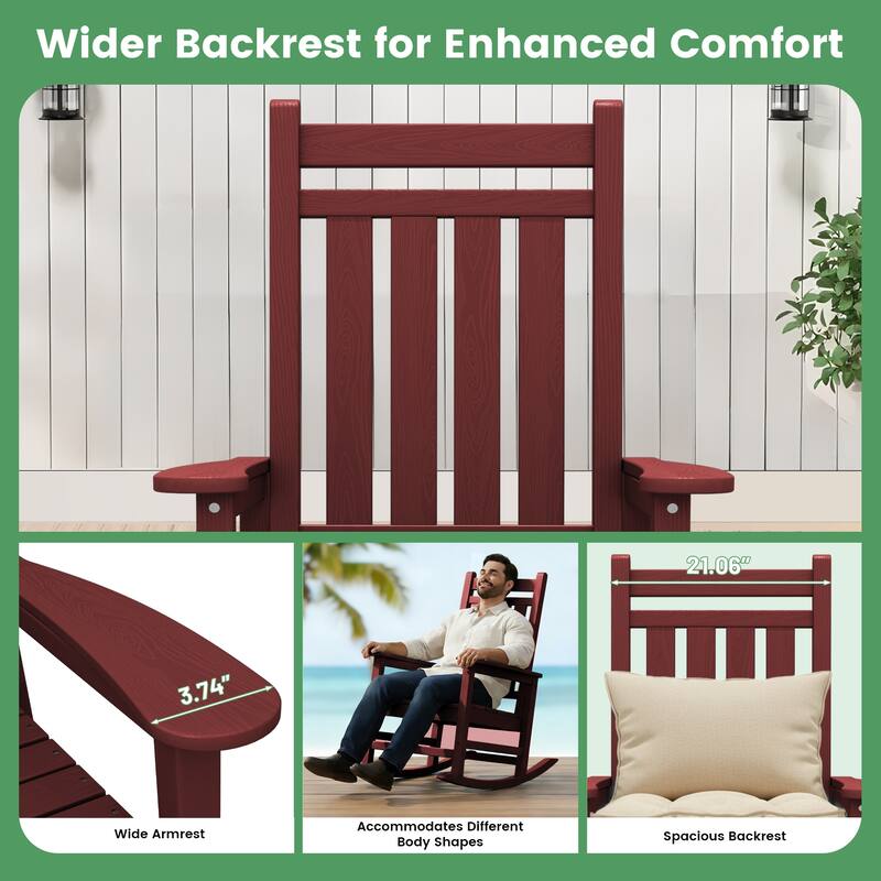 Modern High-Back Rocking Adirondack Chair All Weather