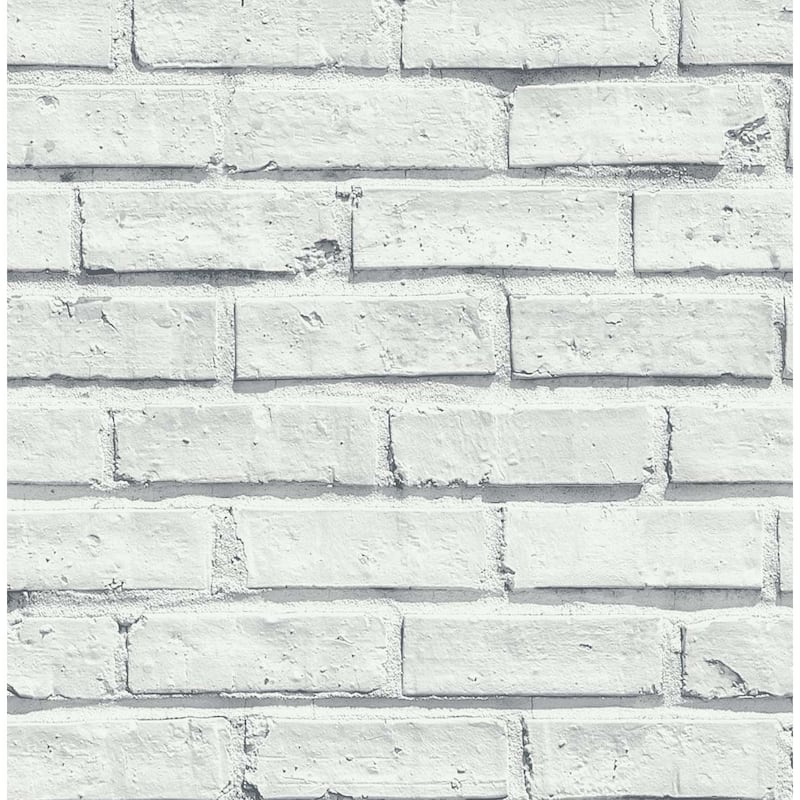 Arthouse Faux Brick Peel and Stick Wallpaper - 20.5 in. W x 18 ft. L - 20.5 in. W x 18 ft. L - Off White