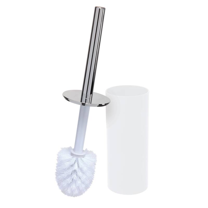 Bath Bliss Soft Touch Toilet Brush Set in Matte Black - 3.5"x 3.5"x 15" - White