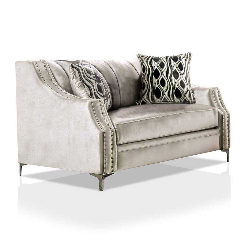 Vynn Transitional Chenille Sloped Arms 2-Piece Living Room Set by Furniture of America