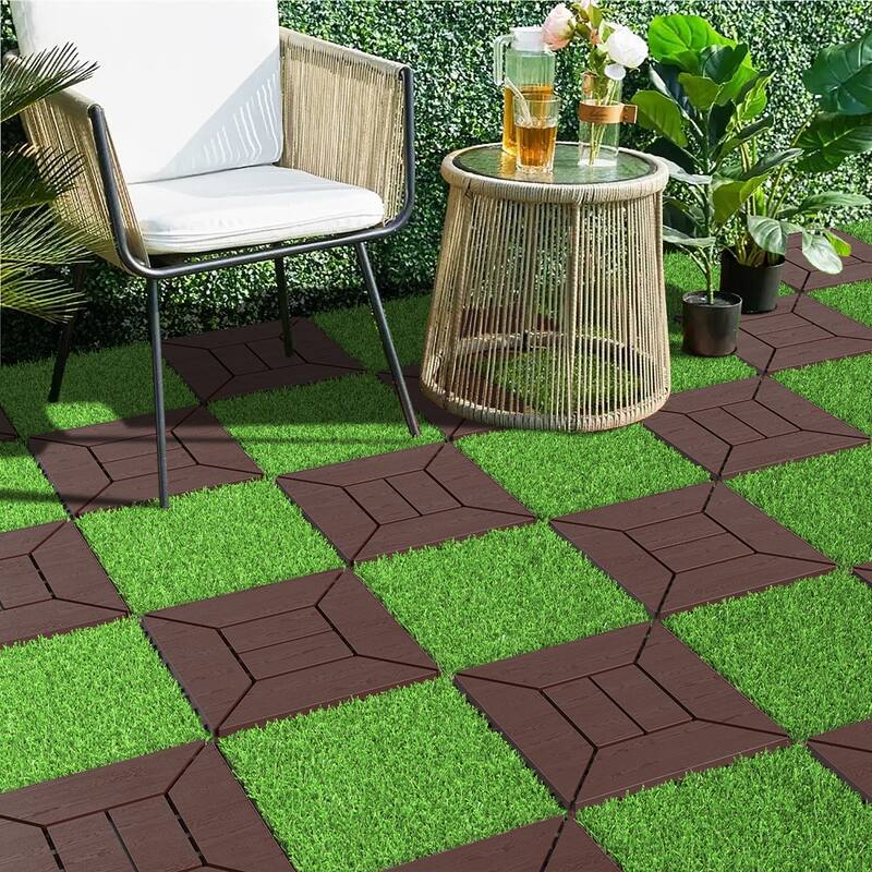 12 inch balcony deck tiles, DIY interlocking deck floor tiles, indoor and outdoor floor tiles,44pcs