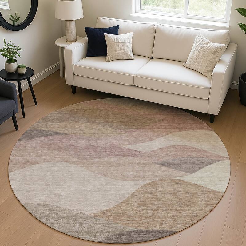 Machine Washable Indoor/ Outdoor Modern Horizon Chantille Rug