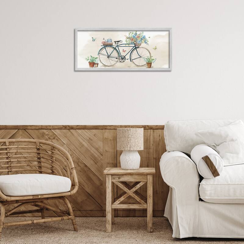 Stupell Garden Bicycle & Florals Framed Giclee Art Design By Nan