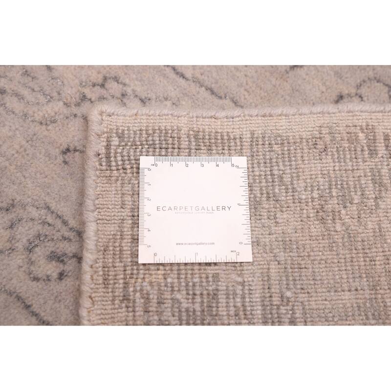 ECARPETGALLERY Hand Loomed Elysian Grey Viscose, Wool Rug - 6'8 x 9'8