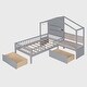 preview thumbnail 9 of 28, Twin Size House Bed with Upholstered Sofa Grey