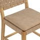 preview thumbnail 56 of 58, Nathan James Cohen Faux Leather Counter or Bar Height Stool, Solid Wood Frame with Footrest and Woven Leather Back
