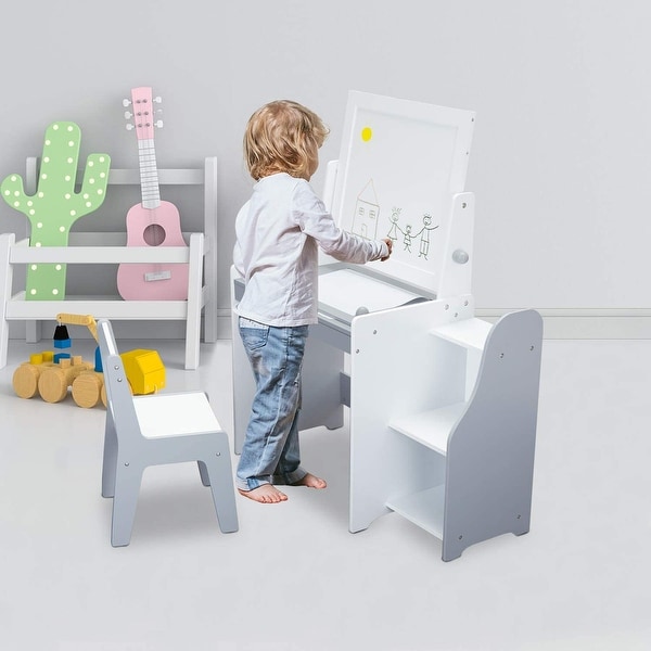 Kids Easel with 1 Paper Roll Double Sided Children Easel