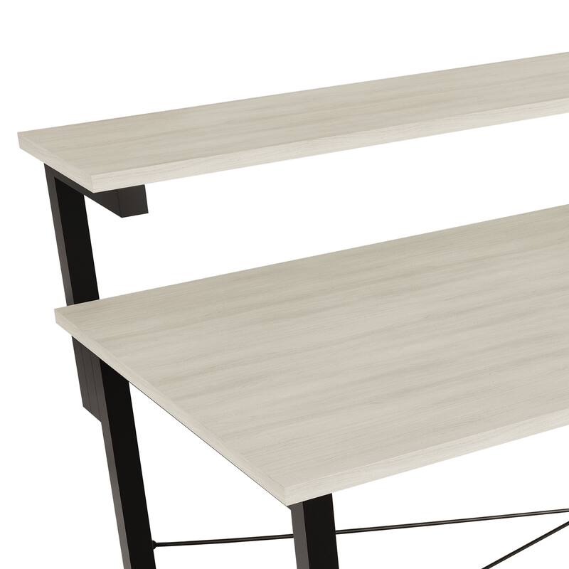 CraftPorch Minimalist 47-Inch Metal Computer Desk With Shelf