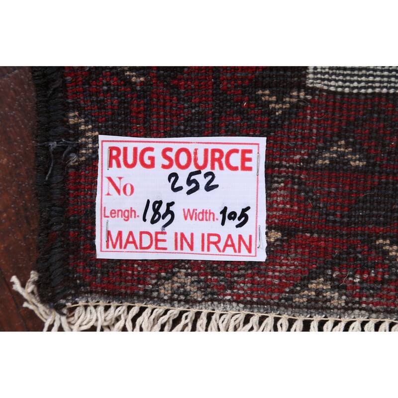 Traditional Geometric Balouch Persian Area Rug Wool Hand-knotted - 3'5" x 6'1"
