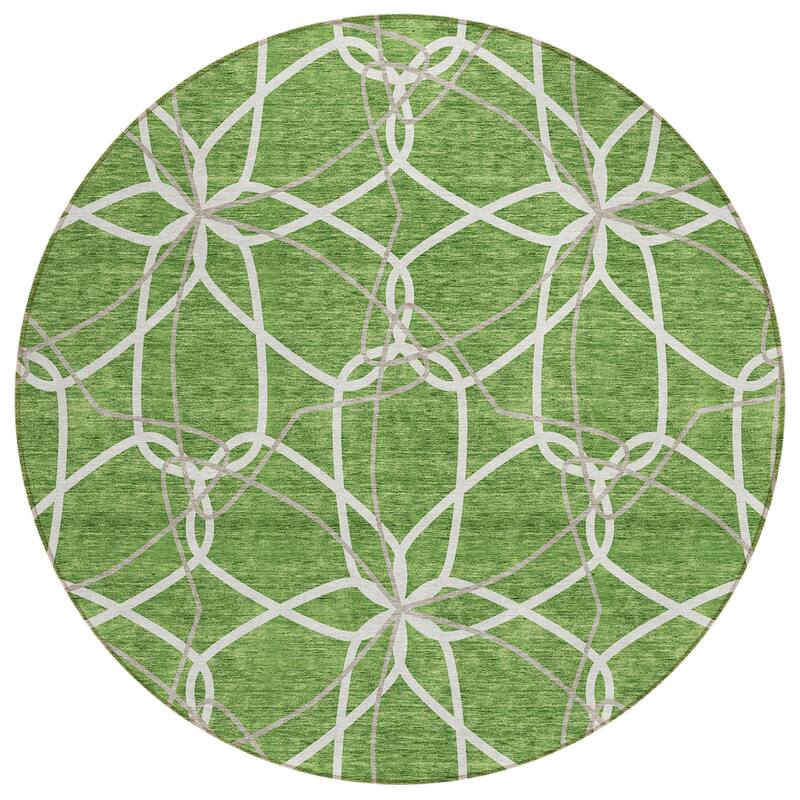 Machine Washable Indoor/ Outdoor Abstract Prism Chantille Rug
