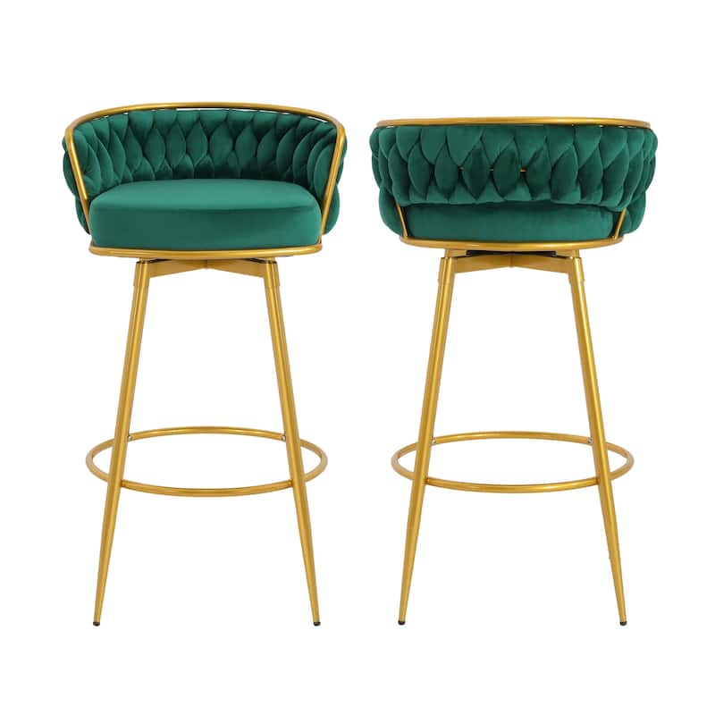 Christopher Knight Home - Lila Modern Gold Finish Swivel Counter Height Bar Stools (Set of 2 )