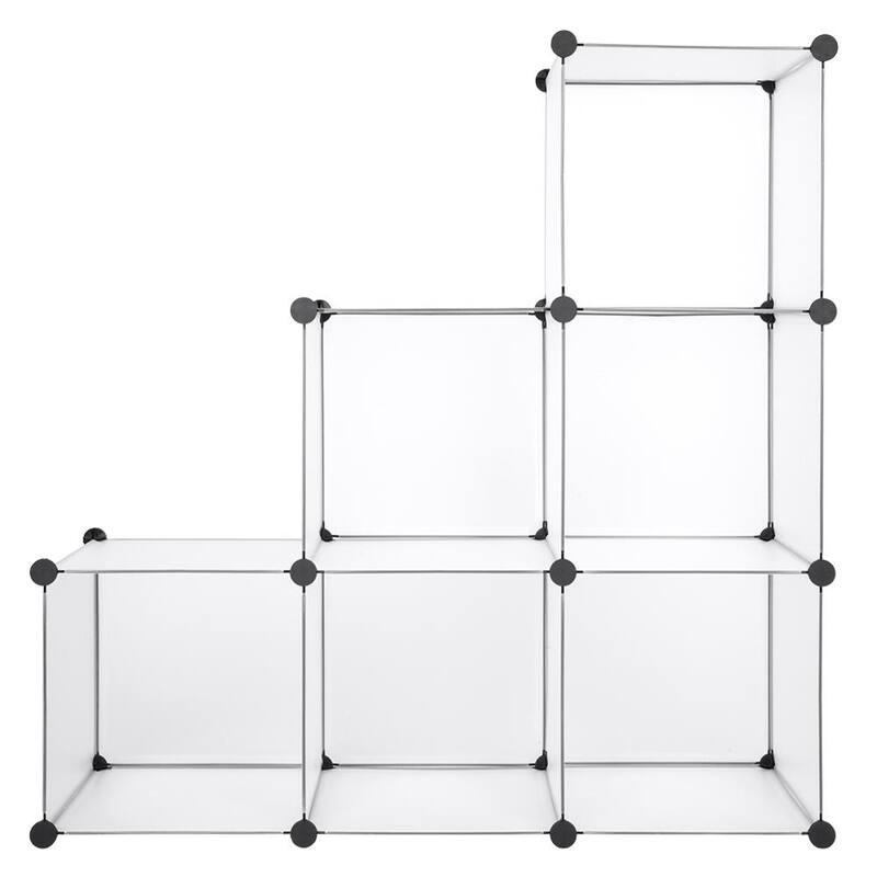6-Cube Grid Wire Storage Shelves DIY Closet Organizer Cabinet,White