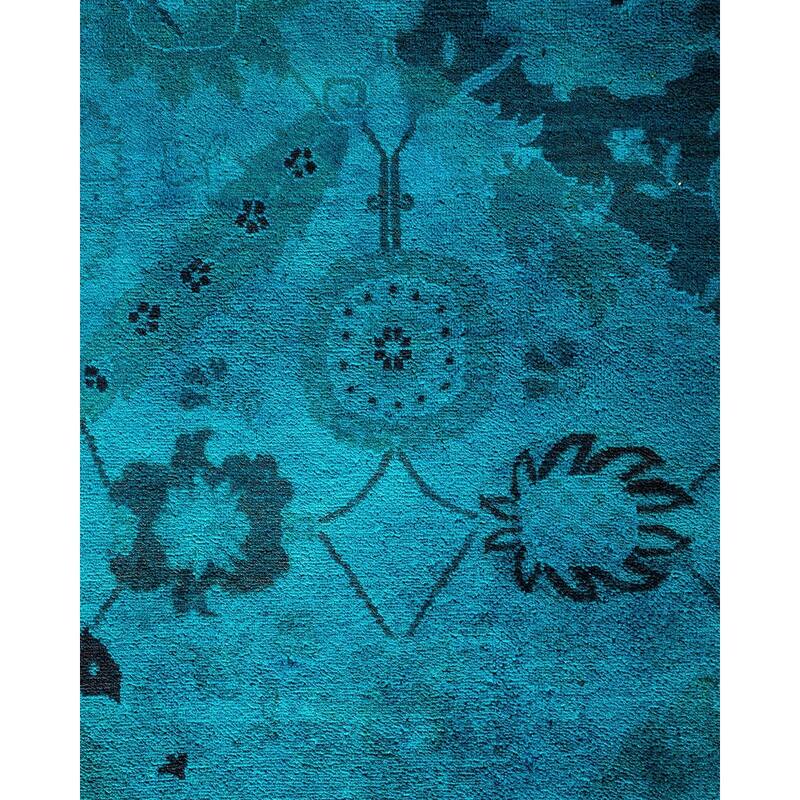 Vibrance, One-of-a-Kind Hand-Knotted Area Rug - Blue, 9' 1" x 12' 1" - 9' 1" x 12' 1"