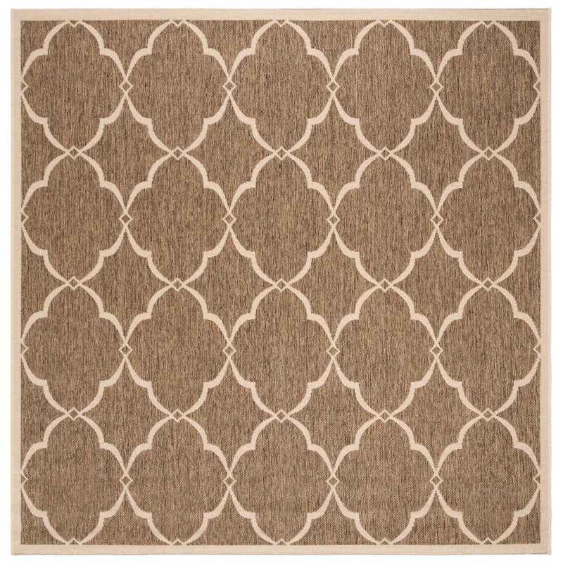 SAFAVIEH Beach House Caetana Indoor /Outdoor Waterproof Patio Backyard Rug - 6'7" Square - Beige/Cream