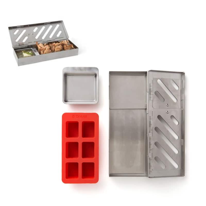 Taylor Smoker Box with Tray - Silver - Stainless Steel