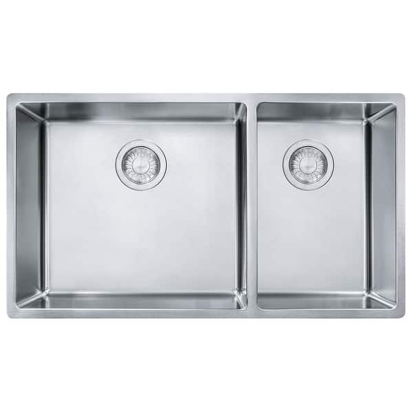 Shop Franke Cux160 Cube 31 1 2 Double Basin Stainless Steel
