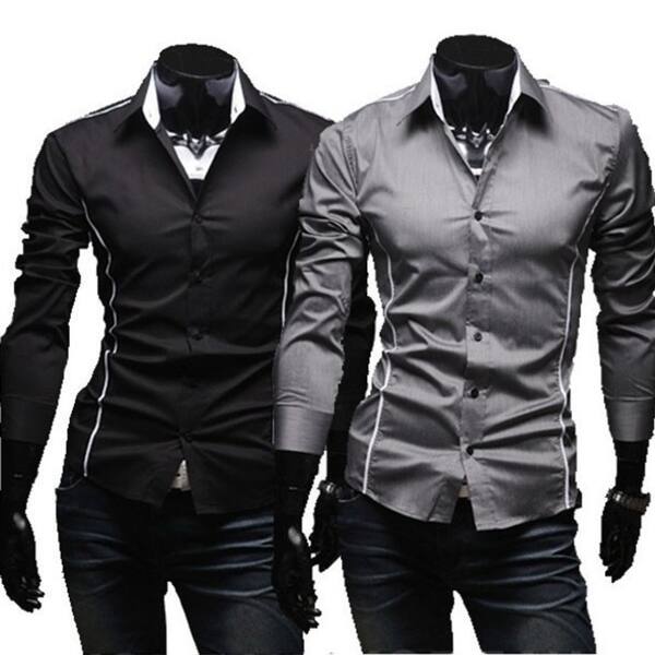 Shop Fashion Long Sleeve Shirts Men Korean Slim Design Cotton Casual Male Dress Shirts Summer Autumn Shirts For Man Us Size Xs Xl Overstock 27194063