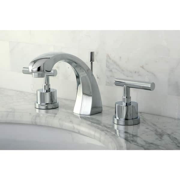 slide 2 of 10, Manhattan 8-inch Widespread Solid Brass Bathroom Faucet Polished Chrome
