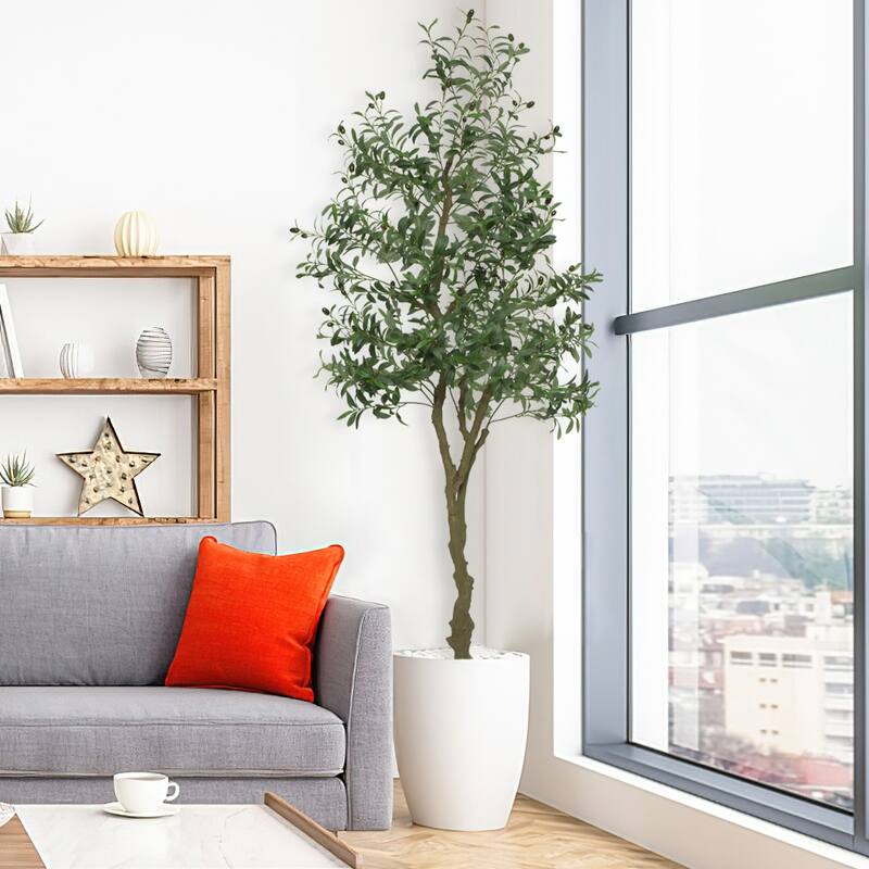 Olive Tree Artificial Plant In Black Pot